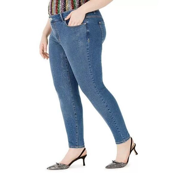 NC International Concepts size 16 Bling-Front Skinny Jeans (Indigo) - Picture 6 of 15